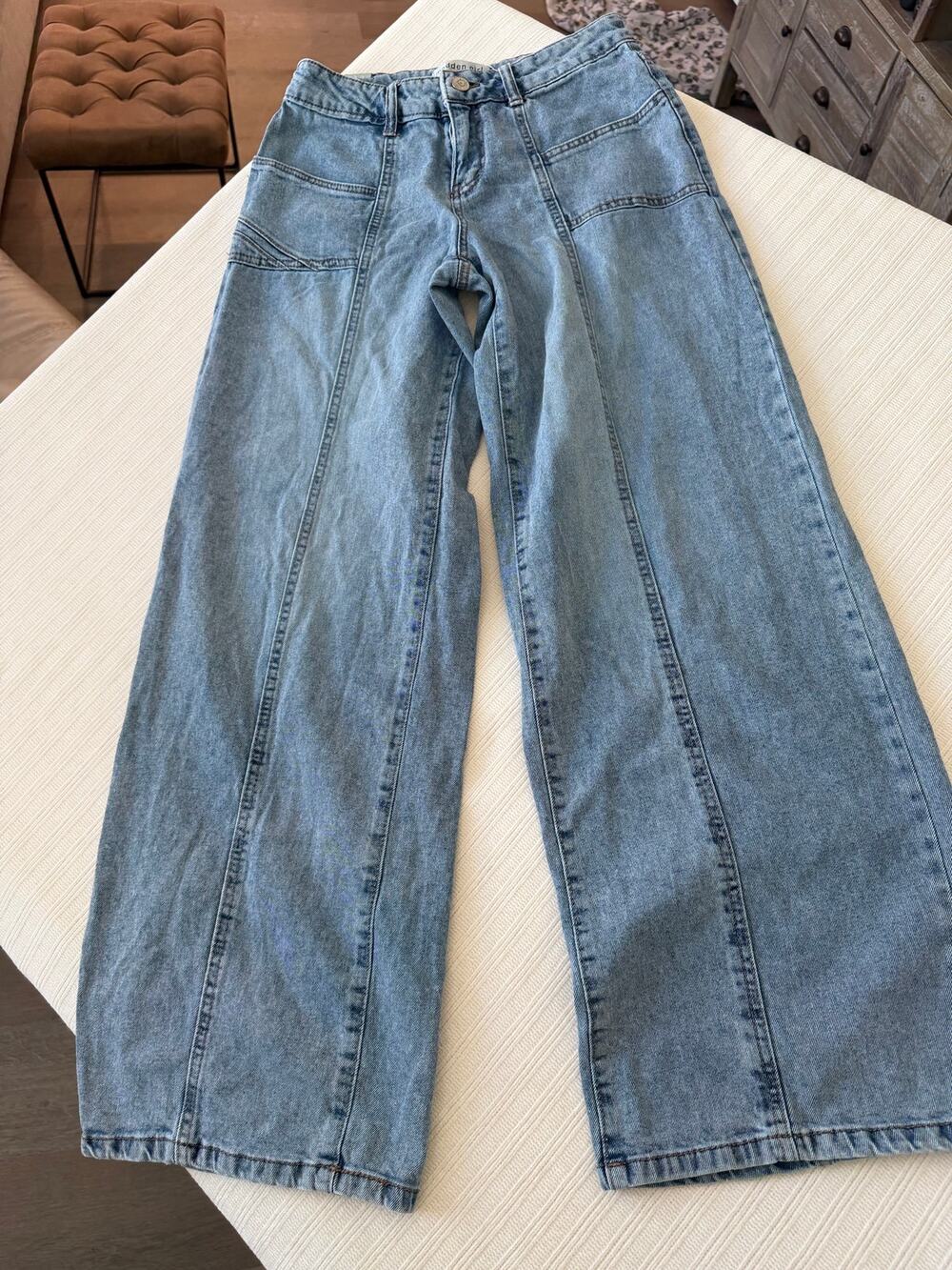 Madden Girl High Rise Wide Leg Carpenter Seam Jeans Size 3
